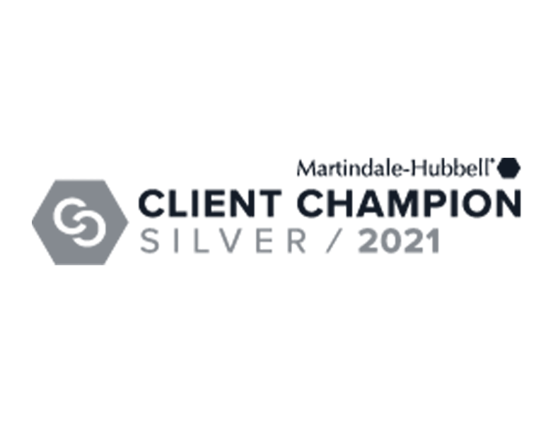 martindale-hubbell client champion silver 2021