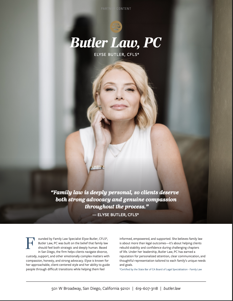 Elyse featured in in San Diego Magazine